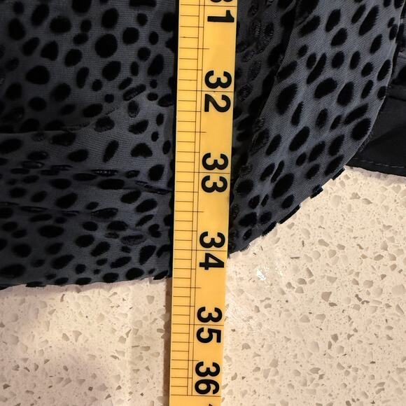 Intermix Silk Blend Velvet Wrap Dress Navy Blue Asymmetrical Whimsigoth 2 Luxe - Picture 8 of 8